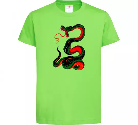 Дитяча футболка Змія Лаймовий фото
