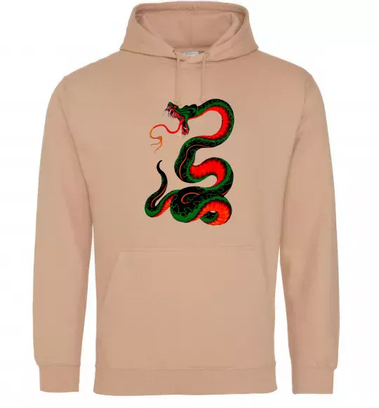 Женская толстовка (худи) Змія Песочный фото