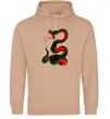 Женская толстовка (худи) Змія Песочный Женская толстовка (худи) Змія Песочный фото