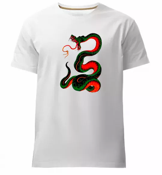Чоловіча преміум футболка Змія Білий фото
