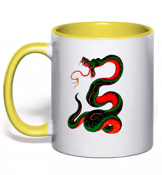 Чашка с цветной ручкой Змія Солнечно желтый фото