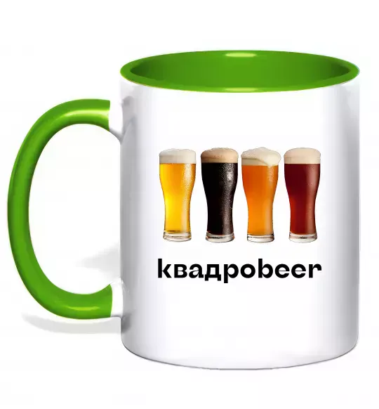 Чашка с цветной ручкой Квадроbeer Зеленый фото