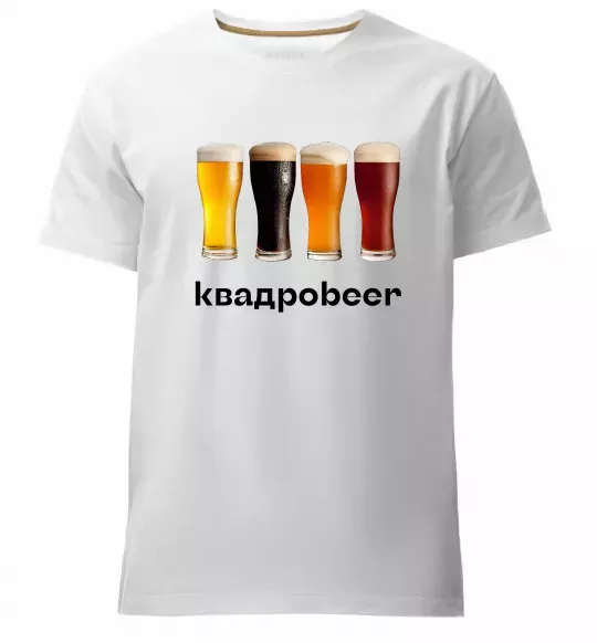 Мужская премиум футболка Квадроbeer Белый фото