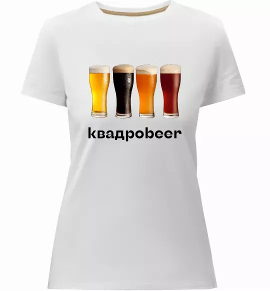 Женская премиум футболка Квадроbeer Белый фото