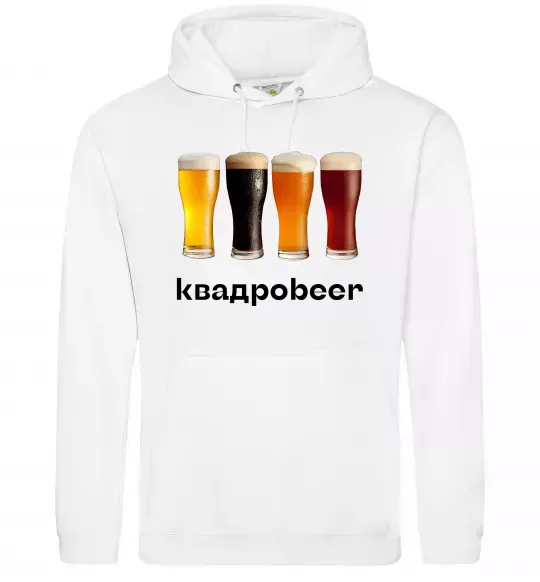 Мужская толстовка (худи) Квадроbeer Белый фото