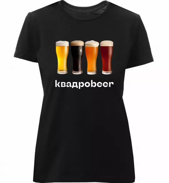 Женская премиум футболка Квадроbeer Черный фото