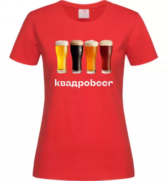 Женская футболка Квадроbeer Красный фото