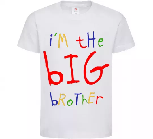Детская футболка I am the big brother, колір - білий, розмір - 3-4 роки Белый фото