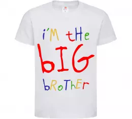 Дитяча футболка I am the big brother, колір - білий, розмір - 3-4 роки Білий фото