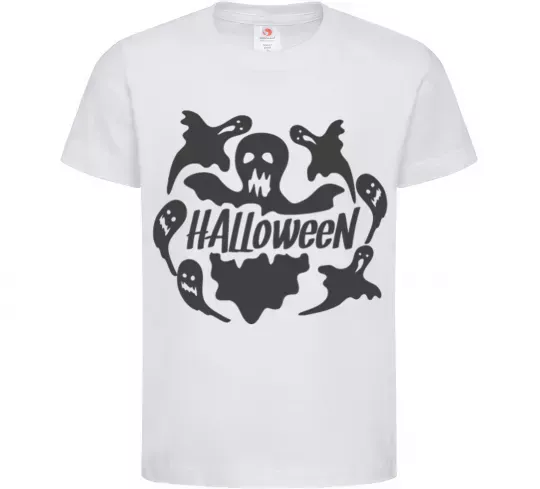 Дитяча футболка Halloween ghosts, колір - білий, розмір - 12-13 років Білий фото