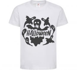 Дитяча футболка Halloween ghosts, колір - білий, розмір - 12-13 років
