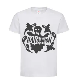 Детская футболка Halloween ghosts, колір - білий, розмір - 12-13 років Белый фото