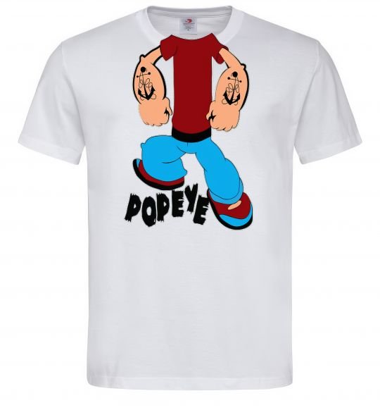 Чоловіча футболка POPEYE, колір - білий, розмір - XL Білий фото