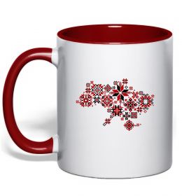 Чашка з кольоровою ручкою Україна карта Чашка з кольоровою ручкою Україна карта