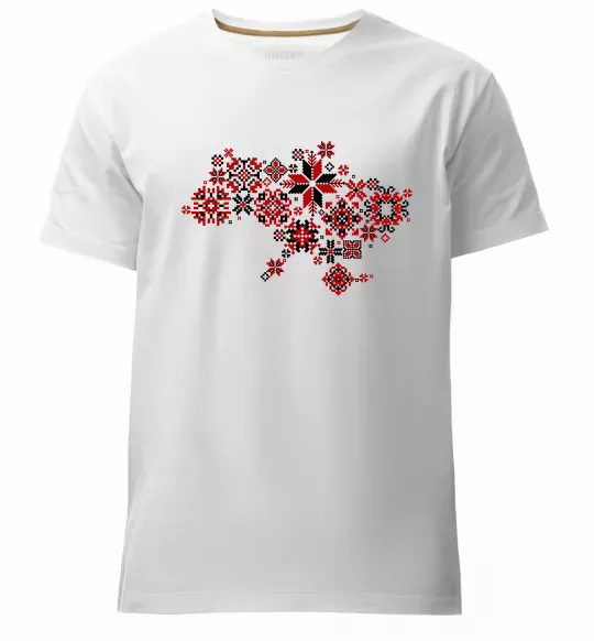 Чоловіча преміум футболка Україна карта Білий фото