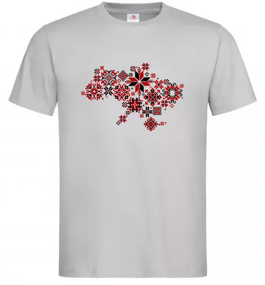 Мужская футболка Україна карта Серый фото