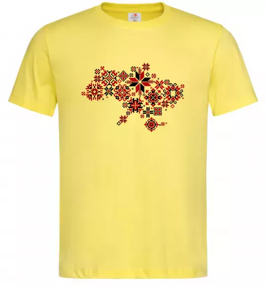Мужская футболка Україна карта Лимонный фото