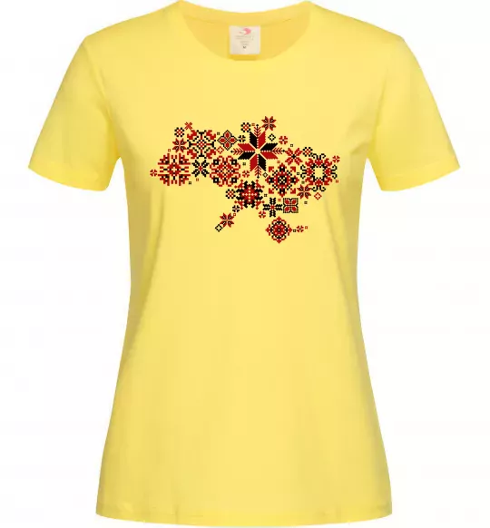Женская футболка Україна карта Лимонный фото