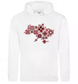 Мужская толстовка (худи) Вишиванка - I love Ukraine Серый меланж фото