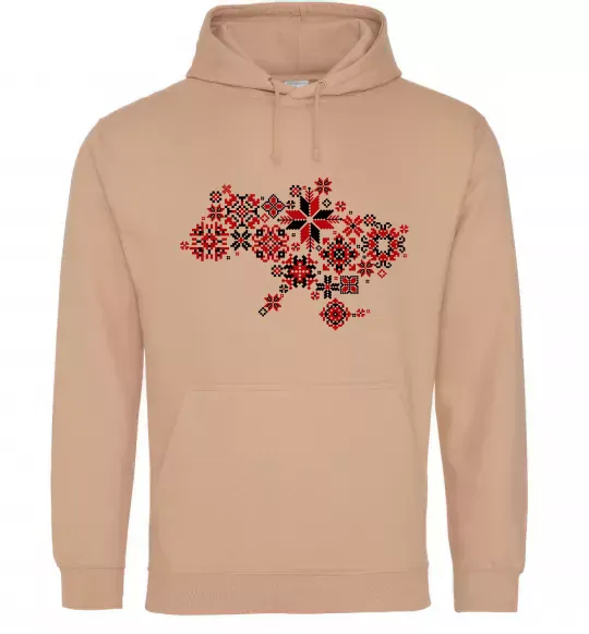 Чоловіча толстовка (худі) Україна карта Пісочний фото