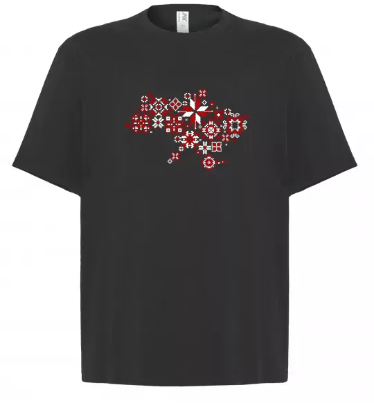 Футболка Оверсайз Україна карта Черный фото