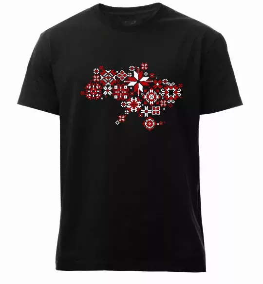 Чоловіча преміум футболка Україна карта Чорний фото