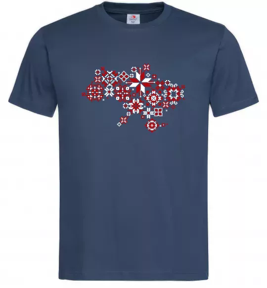 Мужская футболка Україна карта Темно-синий фото