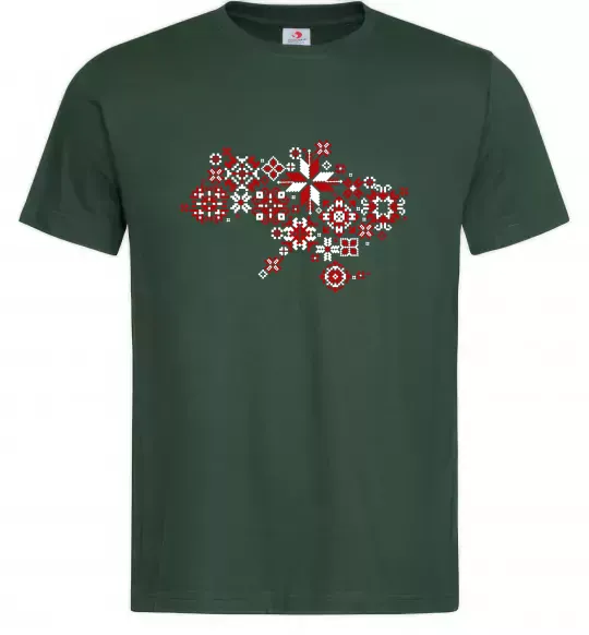 Мужская футболка Україна карта Темно-зеленый фото