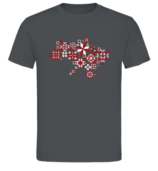 Мужская футболка Україна карта Графит фото