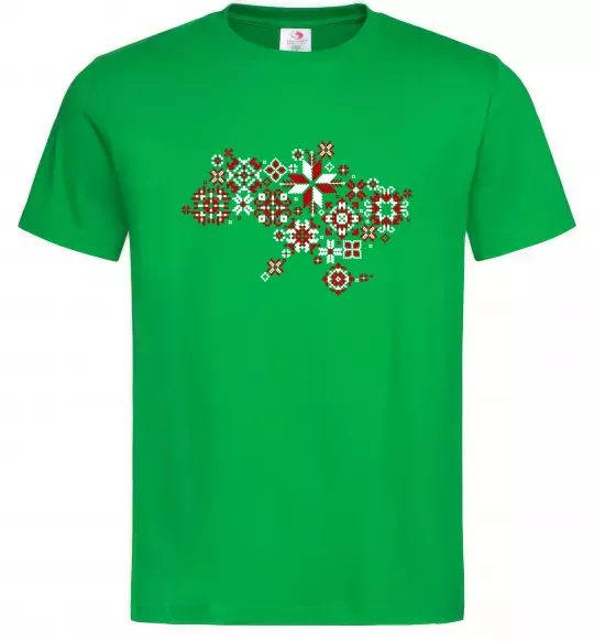 Мужская футболка Україна карта Зеленый фото