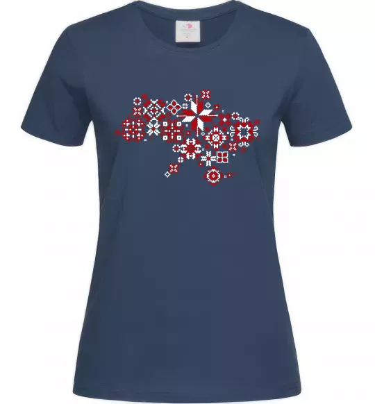 Женская футболка Україна карта Темно-синий фото