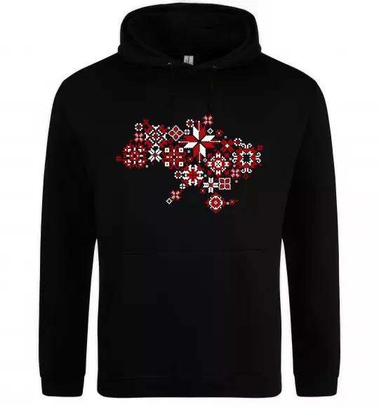 Чоловіча толстовка (худі) Україна карта Чорний фото