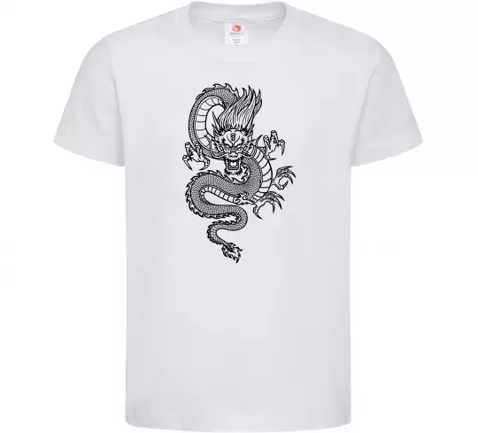 Дитяча футболка Китайський дракон Білий фото