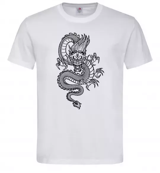 Мужская футболка Китайський дракон Белый фото