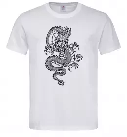 Мужская футболка Китайський дракон Белый фото