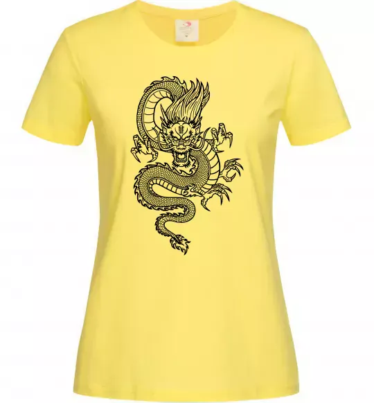 Женская футболка Китайський дракон Лимонный фото
