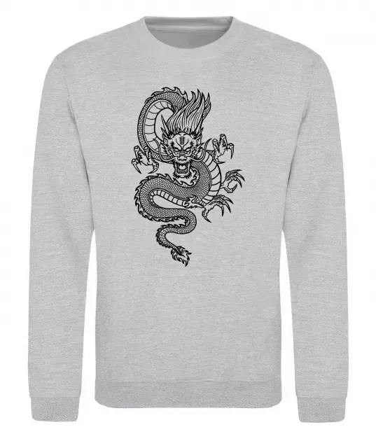 Свитшот Китайський дракон Серый меланж фото