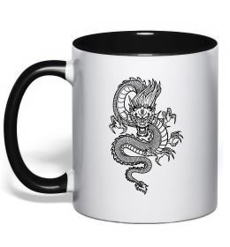 Чашка з кольоровою ручкою Китайський дракон