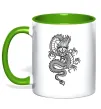 Чашка с цветной ручкой Китайський дракон Лаймовый Чашка с цветной ручкой Китайський дракон Лаймовый фото