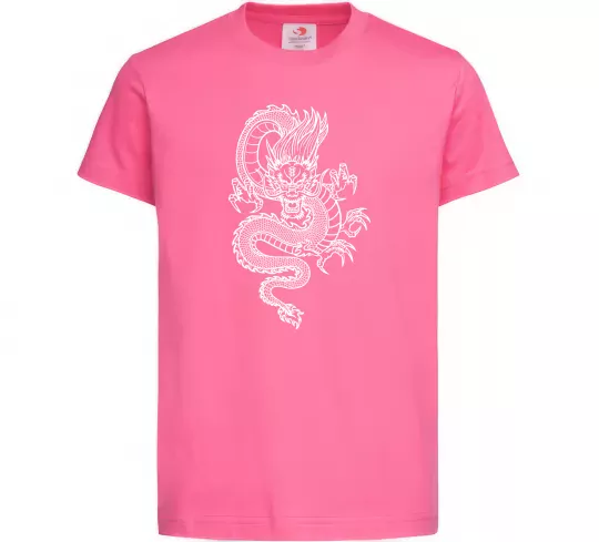 Дитяча футболка Китайський дракон Яскраво-рожевий фото