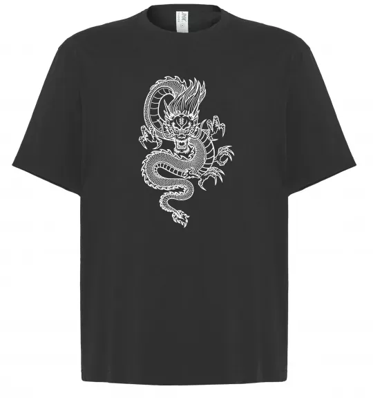 Футболка Оверсайз Китайський дракон Черный фото