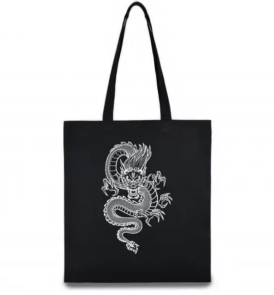 Еко-сумка Китайський дракон Чорний фото