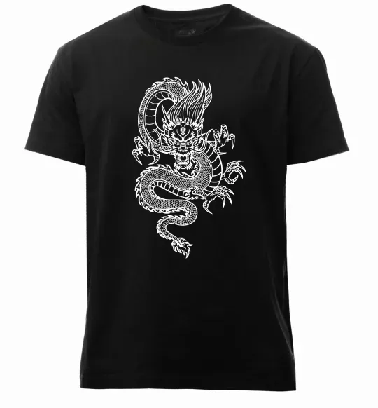 Чоловіча преміум футболка Китайський дракон Чорний фото