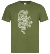 Мужская футболка Китайський дракон Оливковый фото