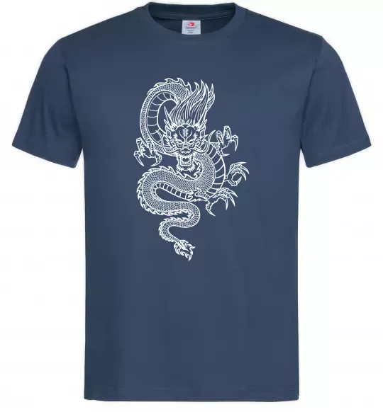 Мужская футболка Китайський дракон Темно-синий фото
