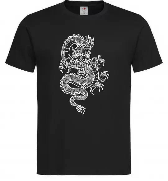 Мужская футболка Китайський дракон Черный фото