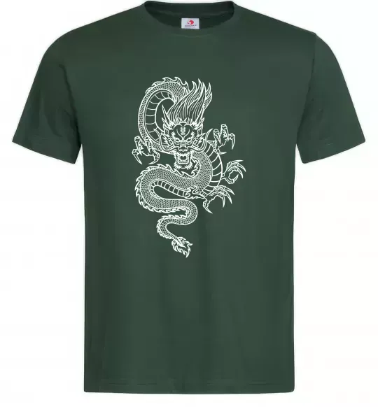 Мужская футболка Китайський дракон Темно-зеленый фото