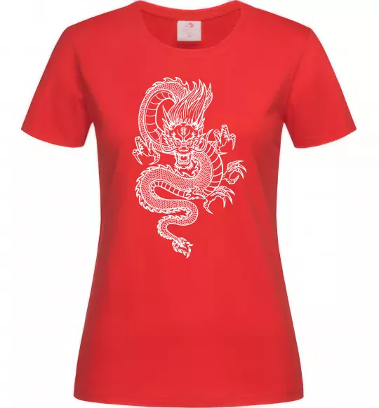Женская футболка Китайський дракон Красный фото