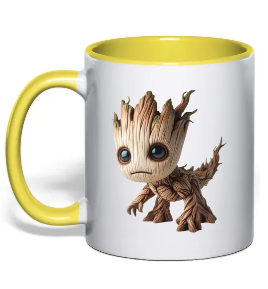 Чашка з кольоровою ручкою Малюк Грут Лимонний фото