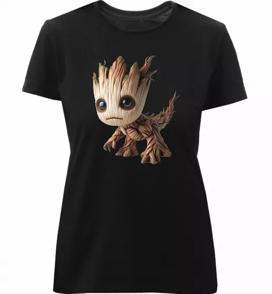 Жіноча преміум футболка Малюк Грут Чорний фото